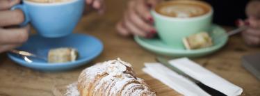 friends enjoying coffee and cake